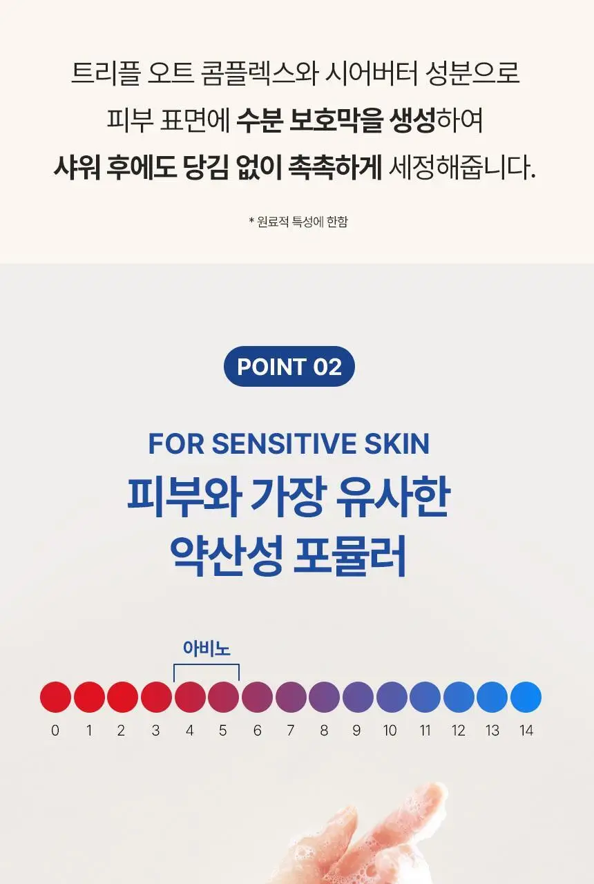 [향료무첨가] 아비노 스킨 릴리프 바디워시 532ml 상세페이지 6
